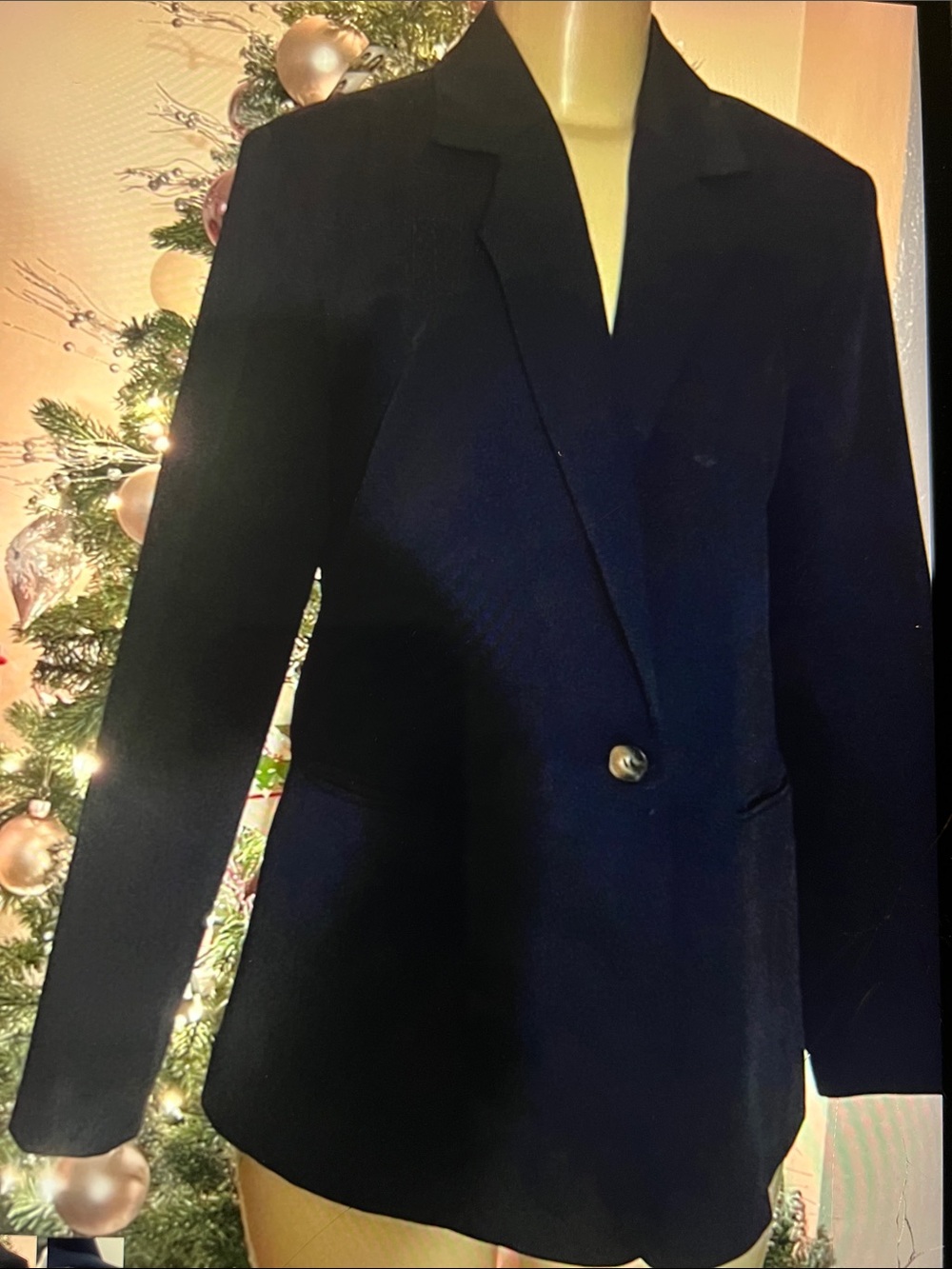 Women's Black Single-Button Blazer Jacket